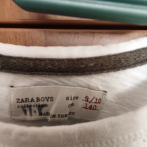 Zara boys t-shirt used, size 140 cm, white