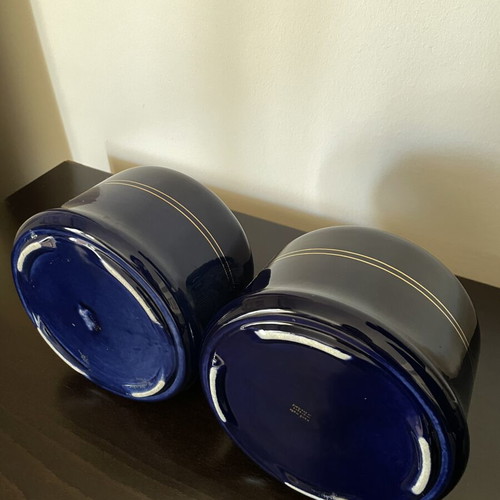 Handmade decorative vases set with 24K gold, like new