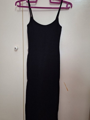 Black midi rib dress with straps used Pink Woman size S