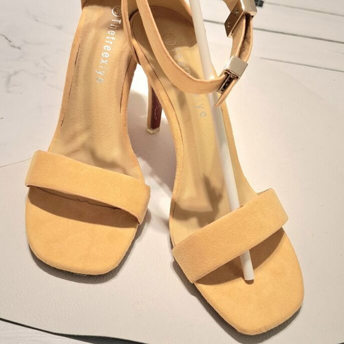 Trendyol yellow suede sandals size 39 new