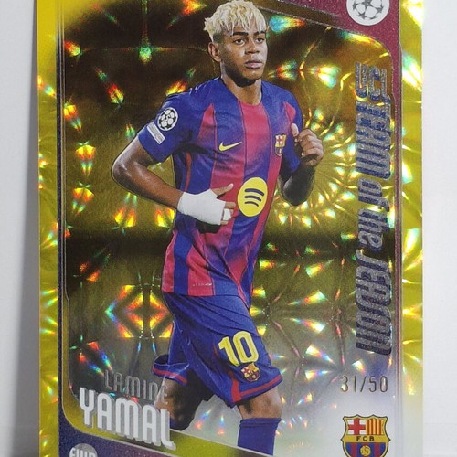 Lamine Yamal Gold Parallel UEFA Club Competitions card