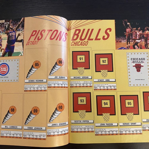 Panini NBA 1990-91 sticker album with complete set