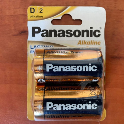 Panasonic Alkaline Batteries D 1.5V Pack of 2 New