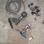 Various old hydraulic parts used