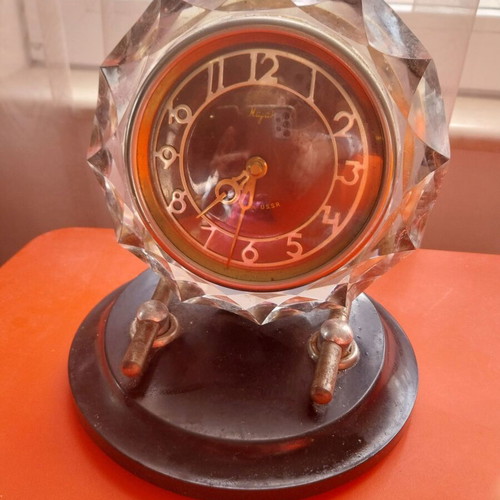 Mechanical Russian Mayak clock used, table