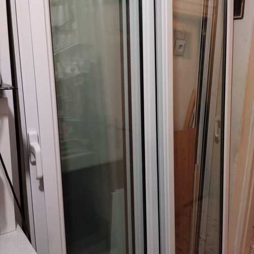 Aluminum window frames like new, set of 2 white balcony doors