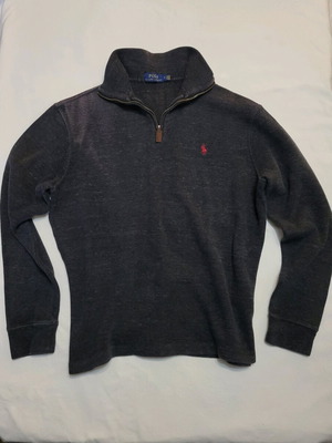 Ralph Lauren grey quarter zip medium used with red logo