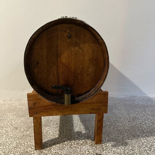 Wooden oak wine barrel used