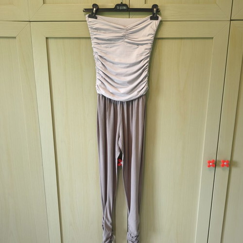 Raxevsky Strapless Jumpsuit like new, gray, elastic fabric