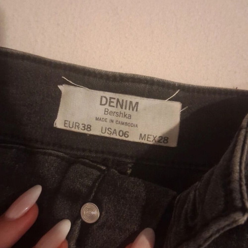 Denim shorts Bershka used, black, size M