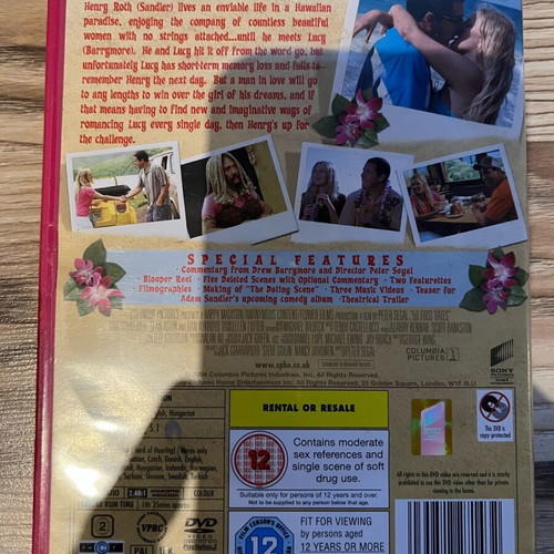 50 First Days DVD like new