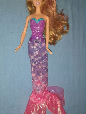 Barbie Mermaid Doll μεταχειρισμένη με μωβ μπούστο και ροζ-μωβ ουρά