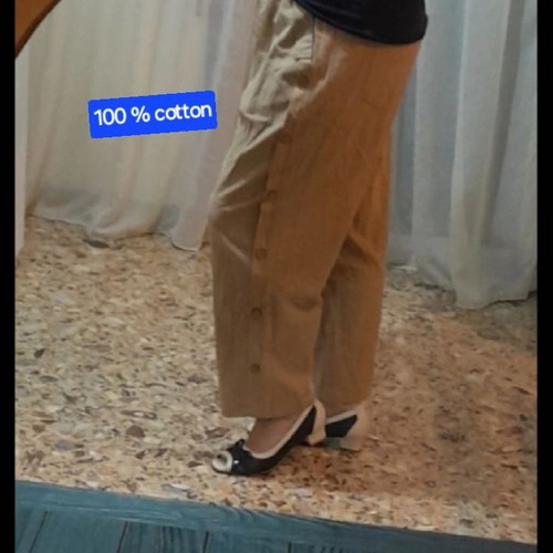 SHEIN Pants 100% Cotton New, Beige, Size XL