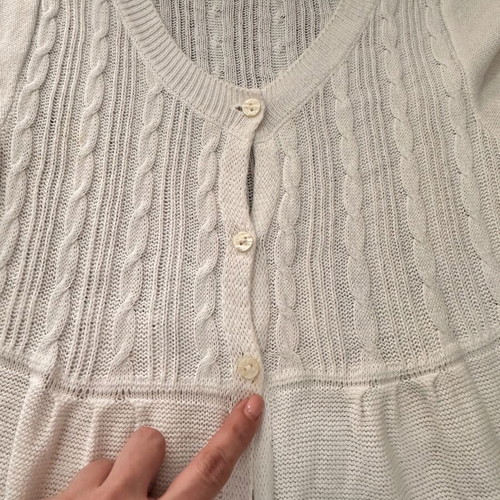 Zara knitted long cardigan used, white, size M