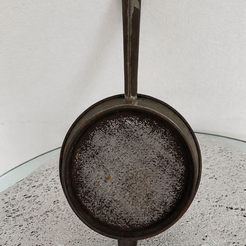 Tinned Tinplate Strainer used, vintage 1930s–1950s