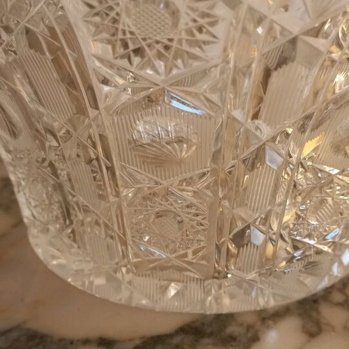 Large Bohemia crystal vase with 2 ashtrays and large bowl like new