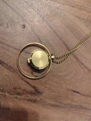 Chaika gold-plated watch necklace like new, rare