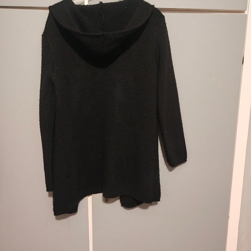 Lynne black wool cardigan with hood like new, size S