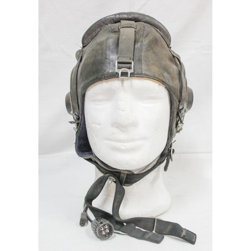 Pilot helmet jet fighter 1983 Russian air force used with communication cables