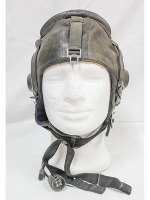Pilot helmet jet fighter 1983 Russian air force used with communication cables