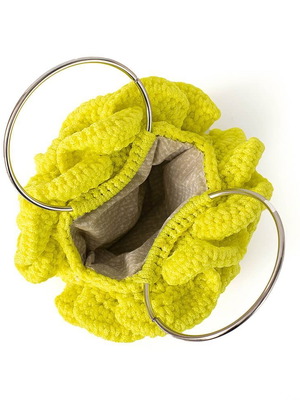 Handmade Knitted Bag White Rose new, yellow