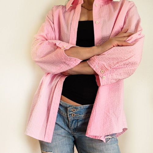 Eterna Pink Piqué Shirt like new, size M, 100% cotton