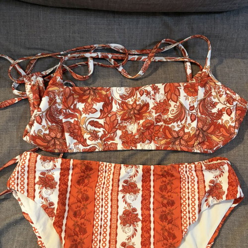Vassia Kostara multicolor bikini set like new, top Small bottom Large