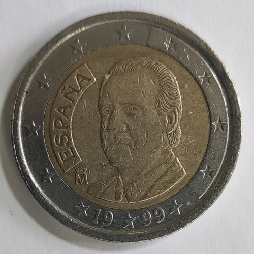 Ισπανία 2€ 1999 ευρώ νόμισμα μεταχειρισμένο, βασιλιάς Χουάν Κάρλος Α'