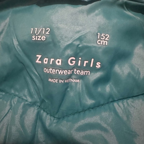 Zara girls jacket like new, size 158 cm, colorful green