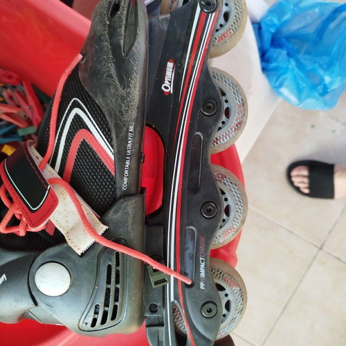 Optimum Inline Skates used, black with red details, size 36-39