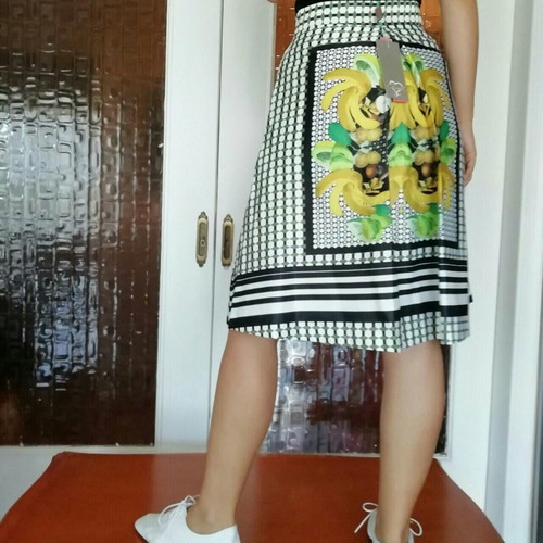 Tropicana Midi Skirt Axel new, satin, size XS-S, art deco print
