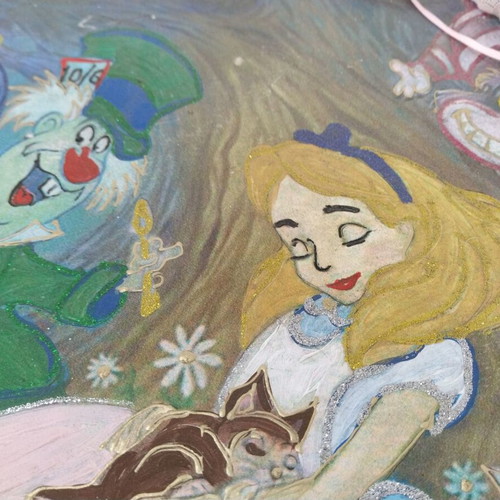 Wooden baptism box new with Alice in Wonderland theme
