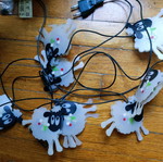 Decorative sheep string lights used, functional