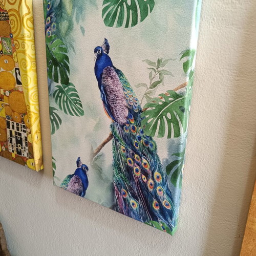 Decorative canvas painting with peacocks used, 40×30 cm