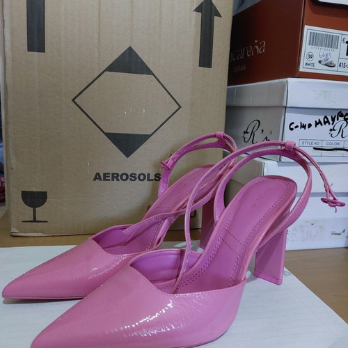 Bershka pink heels size 40 like new with ankle strap