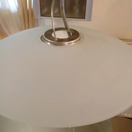 Set of ceiling lamp and 2 silver table lamps like new
