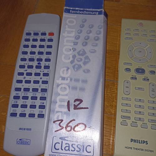 Set of 7 different TV remote controls