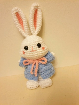 Amigurumi Bunny Doll handmade, 21cm, safe eyes, hypoallergenic filling