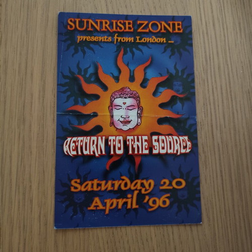 Rave Flyer 90s Sunrise Zone Return to the Source 1996