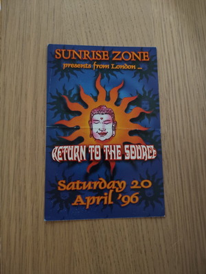 Rave Flyer 90s Sunrise Zone Return to the Source 1996