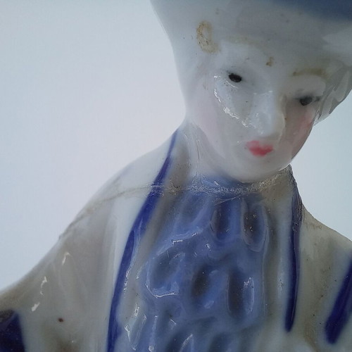 Porcelain figurine with musician couple used, vintage