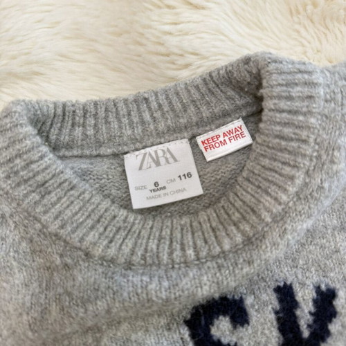 Zara Boys Knitted Sweater Size 116cm Like New, Grey