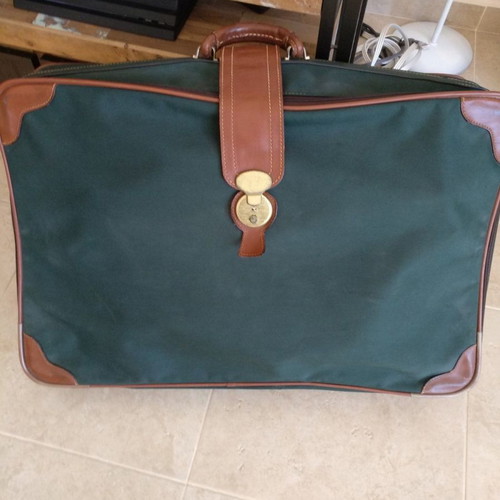 Vintage suitcase from France used with luxury waterproof fabric and leather