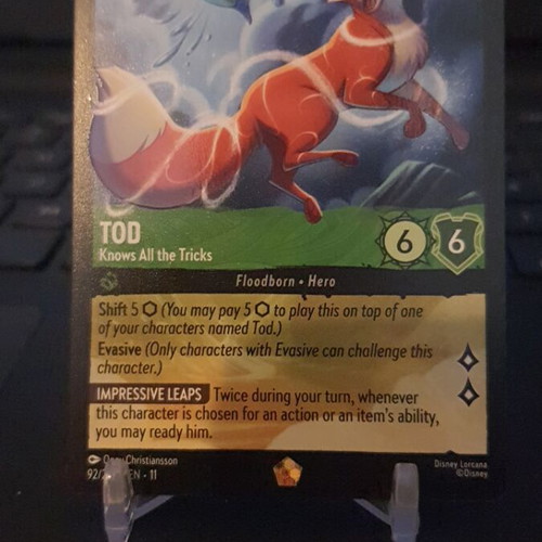 Disney Lorcana Tod Legendary Knows All the Tricks Winterspell 92/204 Non-Foil like new