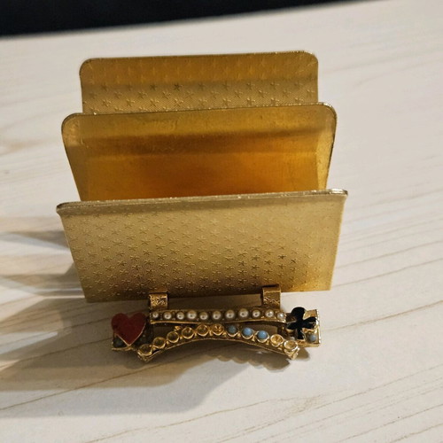 Playing card holder gold-plated Mirella 60's like new