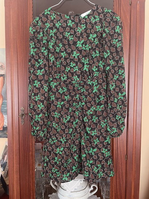 Mango floral print dress like new, green, size XS
