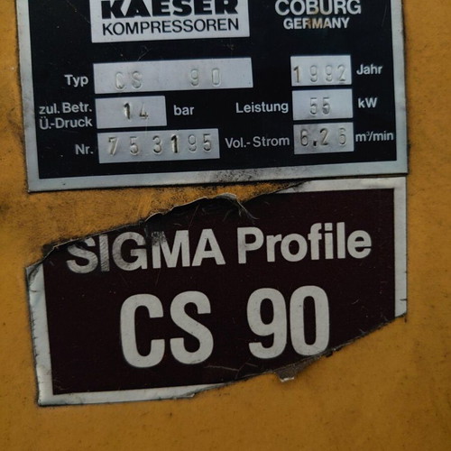 Kaeser Kompressoren CS90 Sigma Profile Refurbished Rotary Screw Compressor