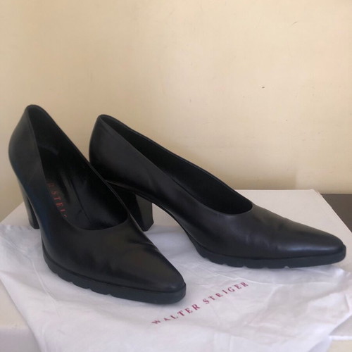 Walter Steiger black leather pumps used, size 40