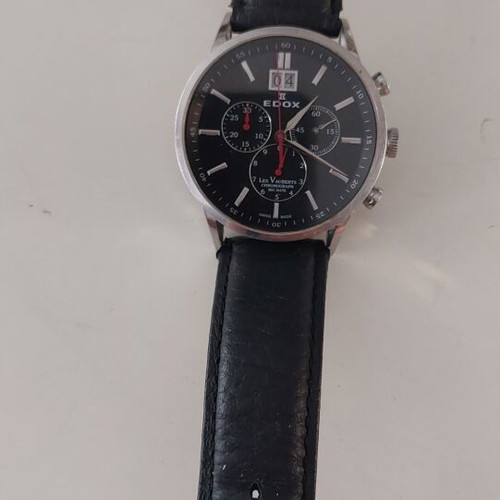 Edox Les Vauberts Chronograph Big Date watch like new, Swiss made