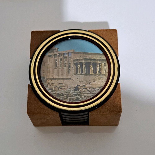 Coaster set used with Acropolis theme, 5 pieces